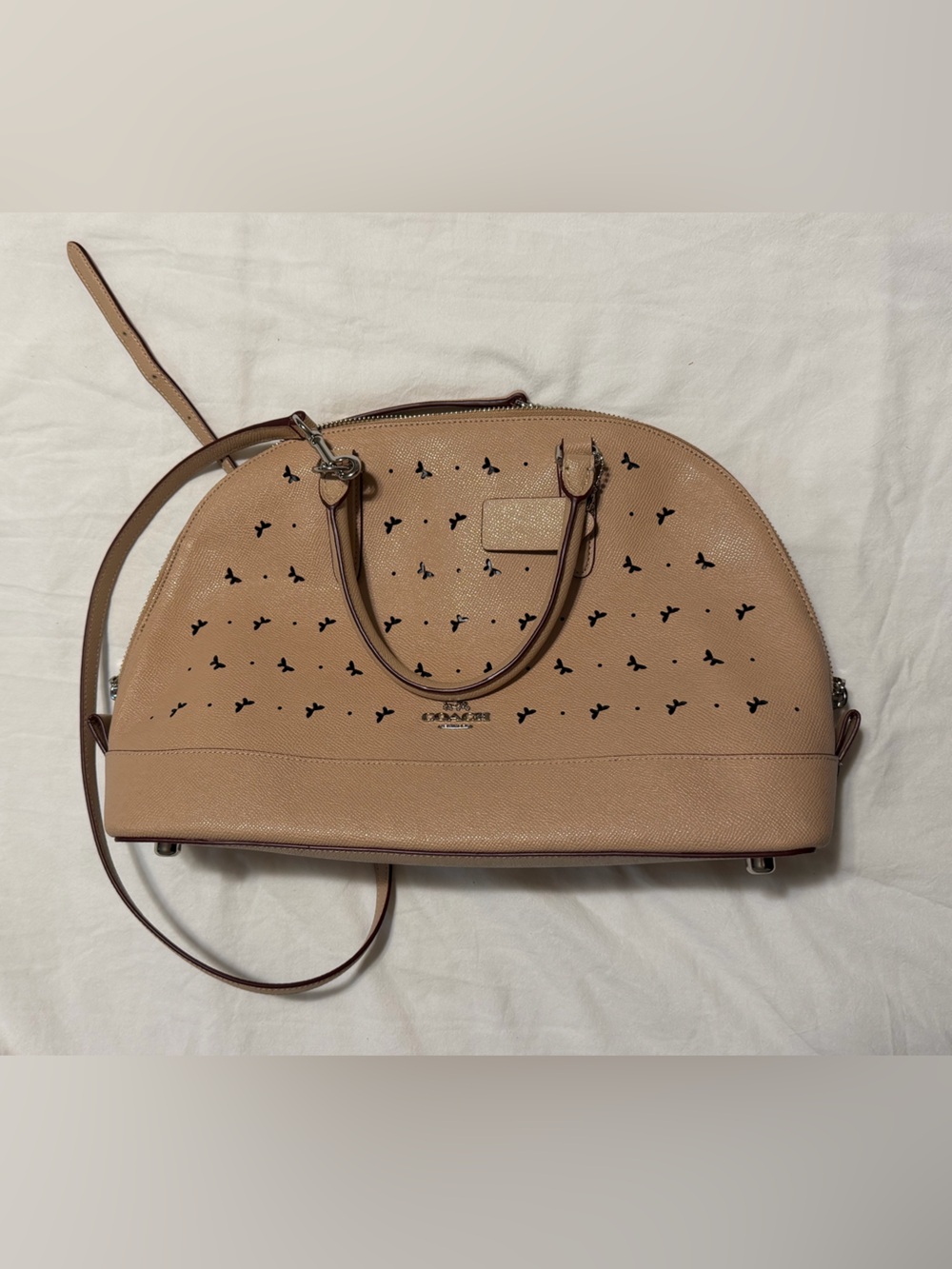 Coach Sierra Satchel with Butterfly Perforation Detail